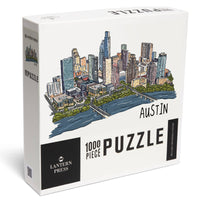 1000 PIECE PUZZLE Austin, Texas, Cityscape, Line Drawing