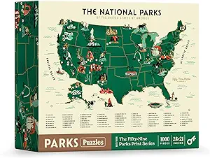 Parks Puzzles - 59 Parks Print Series (1000 pcs)