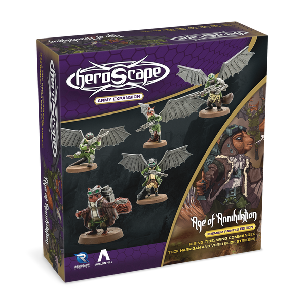 Heroscape: Rising Tide – Wing Commander Tuck Harrigan & Vorid Glidestrikers Army Expansion Premium Painted Edition - Wave 4