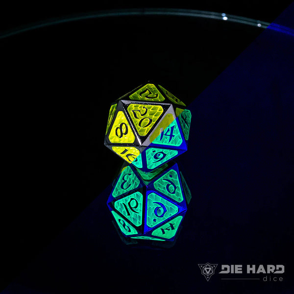 Die Hard Dice D20 25mm - AfterDark Drakona Phosphor